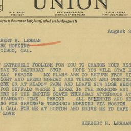 Letter: 1937 August 26