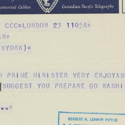 Telegram: 1943 April 23