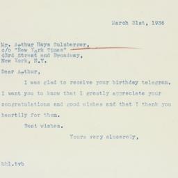 Letter: 1936 March 31