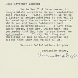 Letter: 1930 November 10