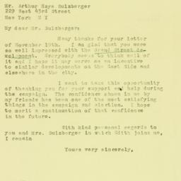 Letter: 1930 November 14