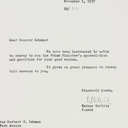 Letter: 1957 November 1