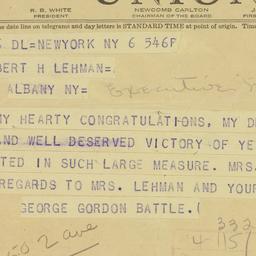 Telegram: 1940 November 6