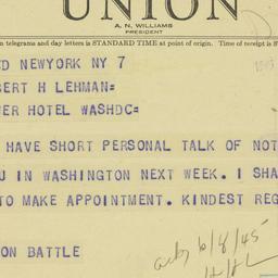 Telegram: 1945 June 7