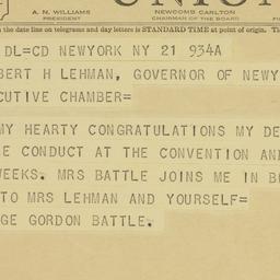 Telegram: 1942 August 21