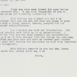 Letter: 1961 November 15