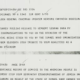 Telegram: 1958 November 6