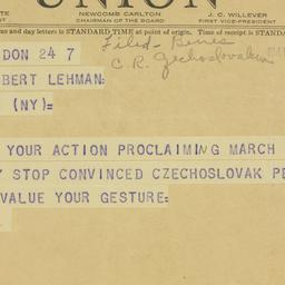 Telegram: 1941 March 7