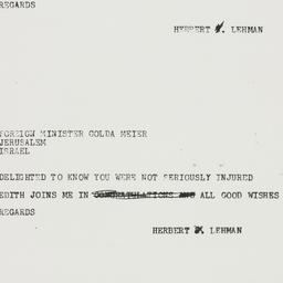 Telegram: 1957 October 31
