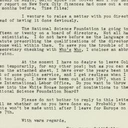 Letter: 1950 May 21