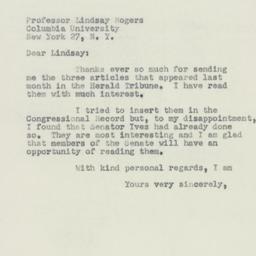 Letter: 1950 May 1