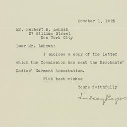 Letter: 1925 October 1