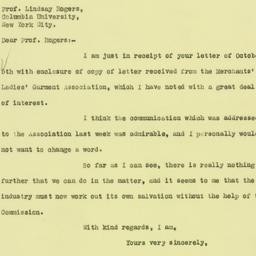 Letter: 1925 October 6