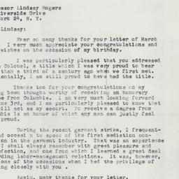 Letter: 1958 April 2