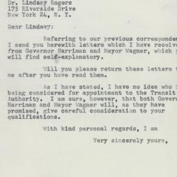 Letter: 1955 May 1