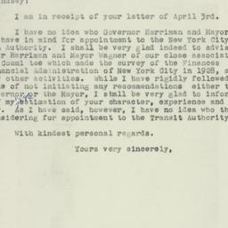 Letter: 1955 April 9