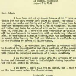 Letter: 1951 August 13