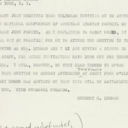 Letter: 1950 May 26