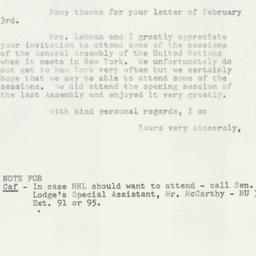 Letter: 1953 February 11
