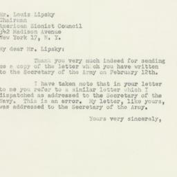 Letter: 1952 February 15