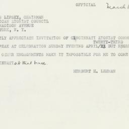 Letter: 1950 March 18
