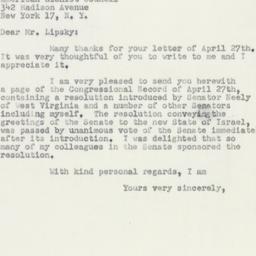 Telegram: 1950 April 29