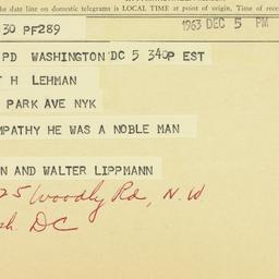 Letter: 1963 December 5
