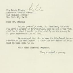 Letter: 1951 August 8