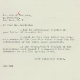 Letter: 1933 December 9