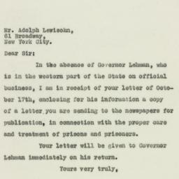 Letter: 1929 October 21