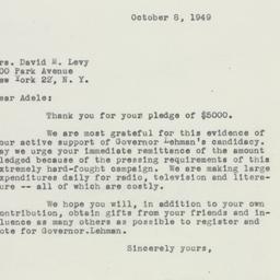 Letter: 1949 October 8