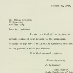 Letter: 1929 October 26
