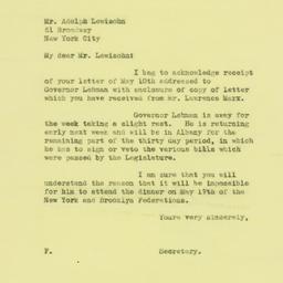 Telegram: 1937 May 12