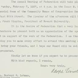 Memorandum: 1937 January 14