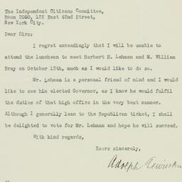 Letter: 1932 October 11