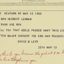 Invitation: 1960 March 12