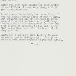 Letter: 1962 April 26