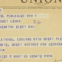 Telegram: 1949 November 9