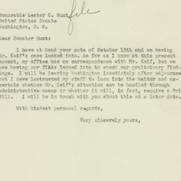 Letter: 1951 October 19