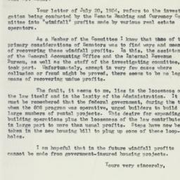 Letter: 1954 July 26