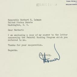 Letter: 1954 August 9