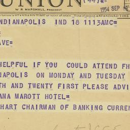 Telegram: 1954 September 18