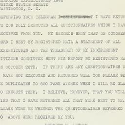 Telegram: 1946 November 8