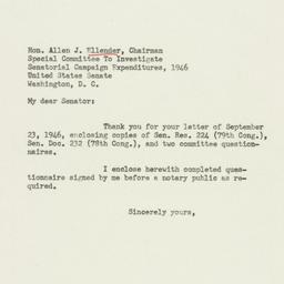 Letter: 1946 September 28
