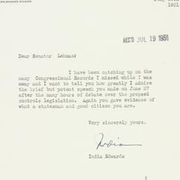 Letter: 1951 July 18