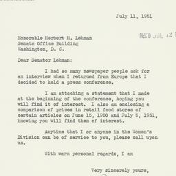 Letter: 1951 July 11