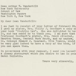 Letter: 1946 March 1