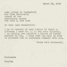 Letter: 1946 March 12