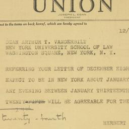 Telegram: 1946 December 23
