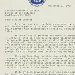 Letter: 1954 December 29